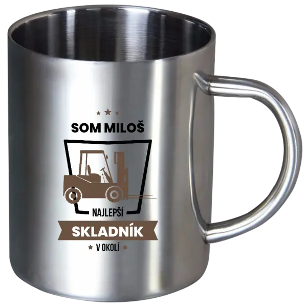 Nerezový hrnček Najlepší v okolí - skladník