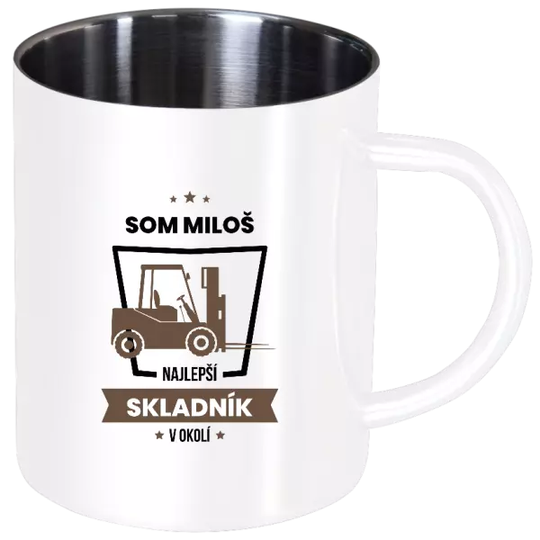 Nerezový hrnček Najlepší v okolí - skladník