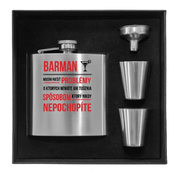 Ploskačka v krabičke Musím riešiť problémy - barman