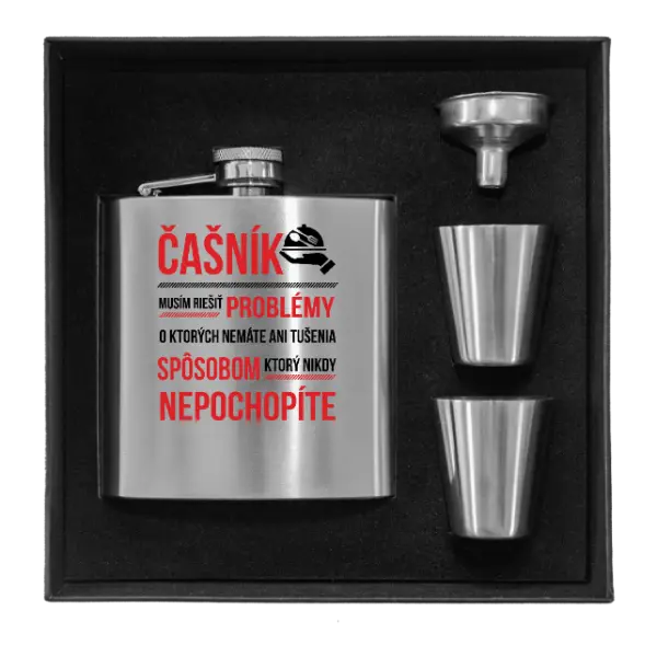 Ploskačka v krabičke Musím riešiť problémy - čašník