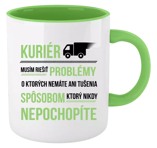 Hrnček  Musím riešiť problémy - kuriér 