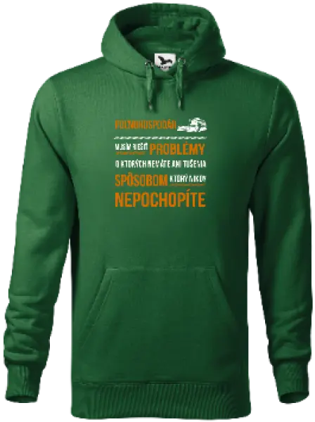 Pánska mikina Musím riešiť problémy - poľnohospodár 
