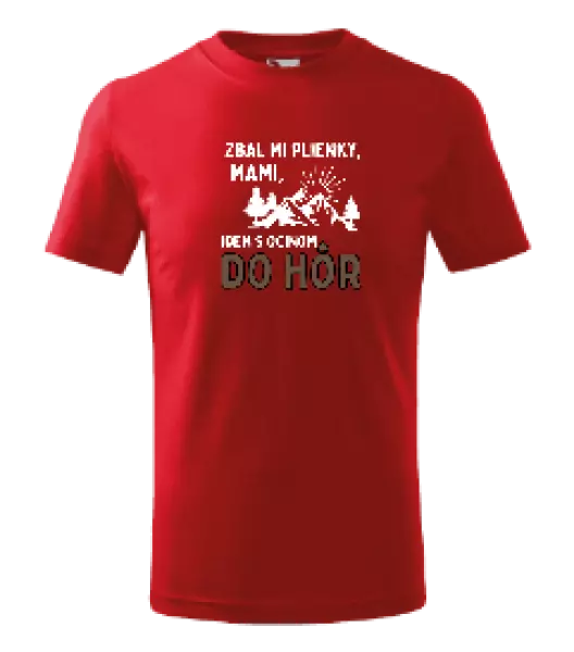 Detské tričko Mami zbal mi plienky - hory