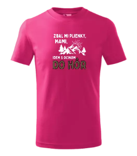 Detské tričko Mami zbal mi plienky - hory