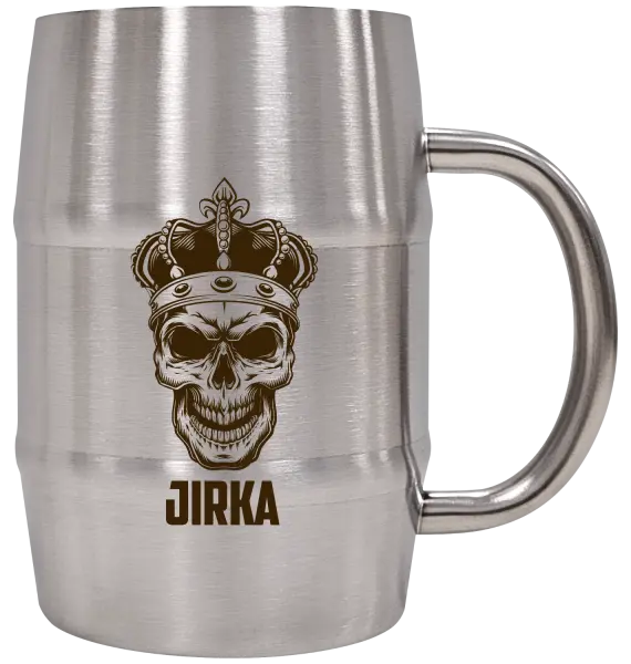 Nerezovej chladiaci polliter Lebka s menom