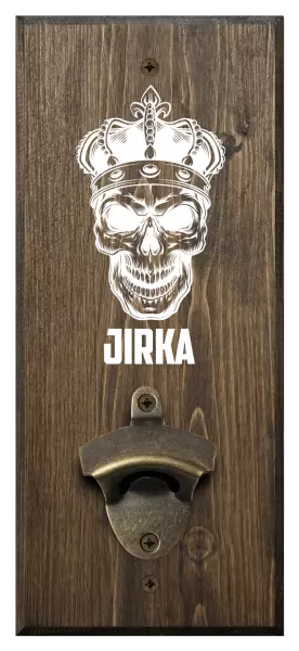 Nástěnný otvírák Lebka se jménem