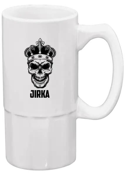 Půllitr Lebka se jménem