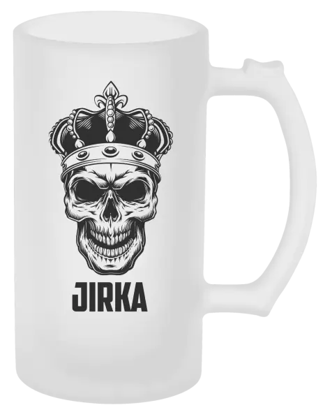 Půllitr Lebka se jménem