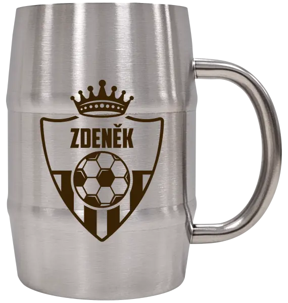 Nerezový chladicí půllitr Fotbalový znak s korunkou