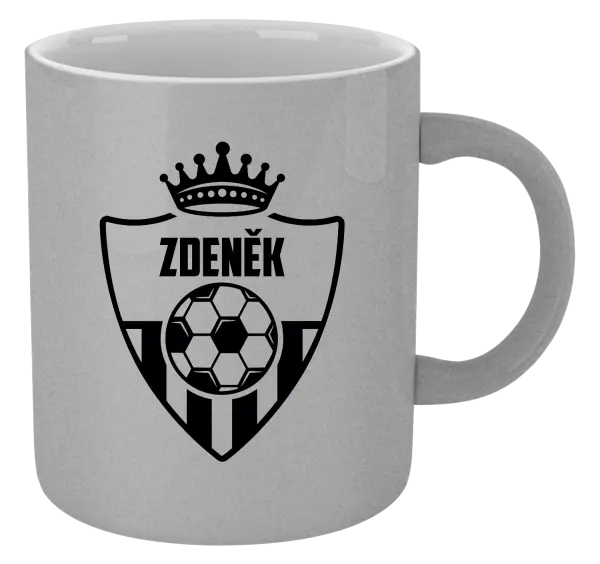 Metalický hrnek Fotbalový znak s korunkou