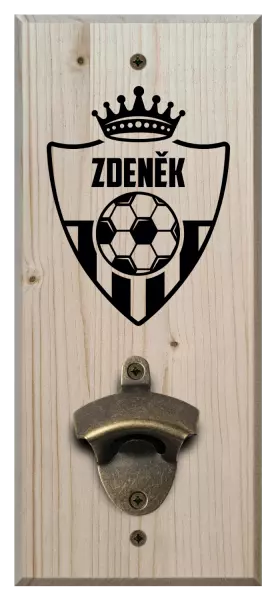 Nástenný otvárač Futbalový znak s korunkou