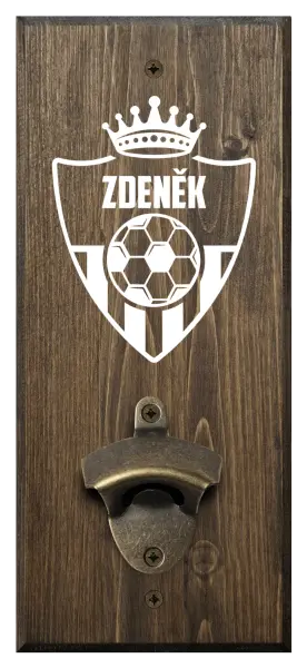 Nástěnný otvírák Fotbalový znak s korunkou