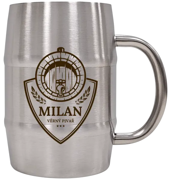 Nerezový chladicí půllitr Věrný pivař se jménem