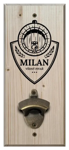 Nástěnný otvírák Věrný pivař se jménem