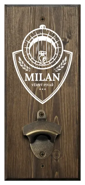 Nástěnný otvírák Věrný pivař se jménem