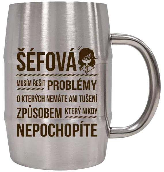 Nerezový chladicí půllitr Musím řešit problémy - šéfová