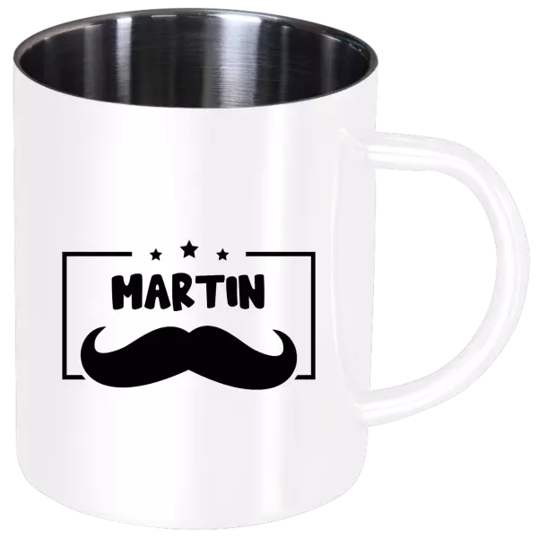 Nerezový hrnek Knírek se jménem