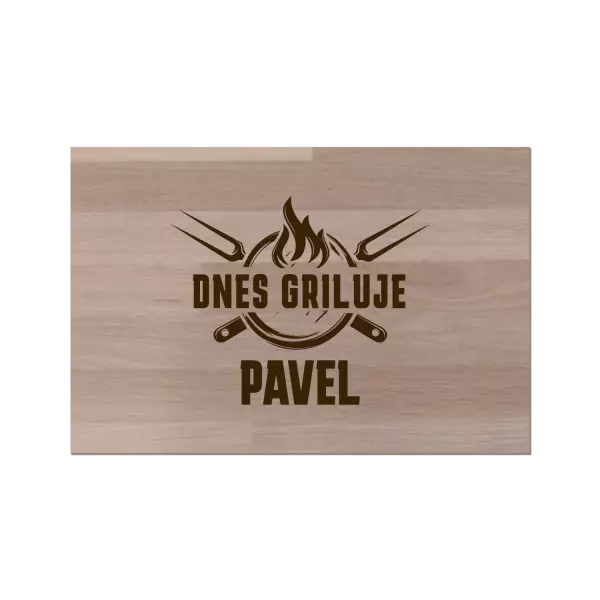 Bukové prkénko Dnes griluje jméno