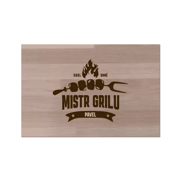 Bukové prkénko Mistr grilu, král ohně