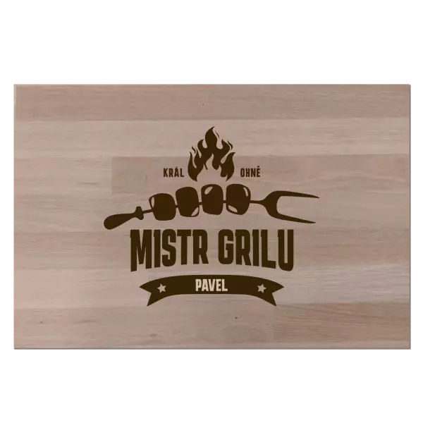 Bukové prkénko Mistr grilu, král ohně