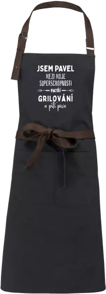 Zástěra Mezi moje superschopnosti patří grilování a pití piva