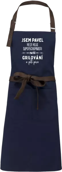 Zástěra Mezi moje superschopnosti patří grilování a pití piva