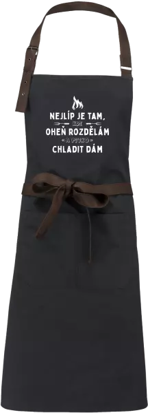 Zástěra Nejlíp je tam, kde oheň rozdělám