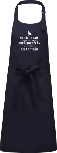 Zástěra Nejlíp je tam, kde oheň rozdělám