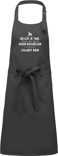 Zástěra Nejlíp je tam, kde oheň rozdělám