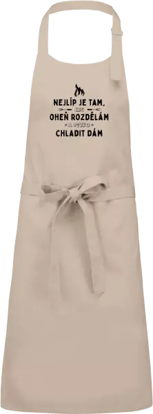 Zástěra Nejlíp je tam, kde oheň rozdělám
