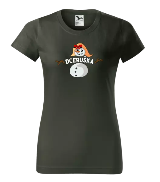 Dámské vánoční tričko Sněhulák dceruška