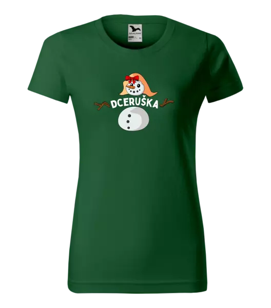 Dámské vánoční tričko Sněhulák dceruška