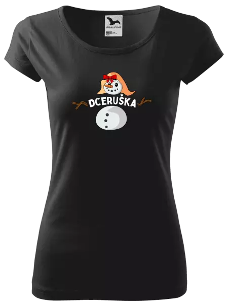 Dámské vánoční tričko Sněhulák dceruška