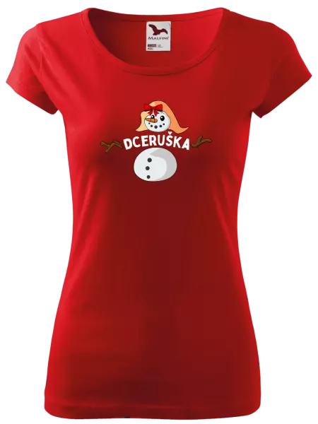 Dámské vánoční tričko Sněhulák dceruška