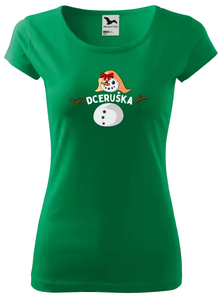 Dámské vánoční tričko Sněhulák dceruška