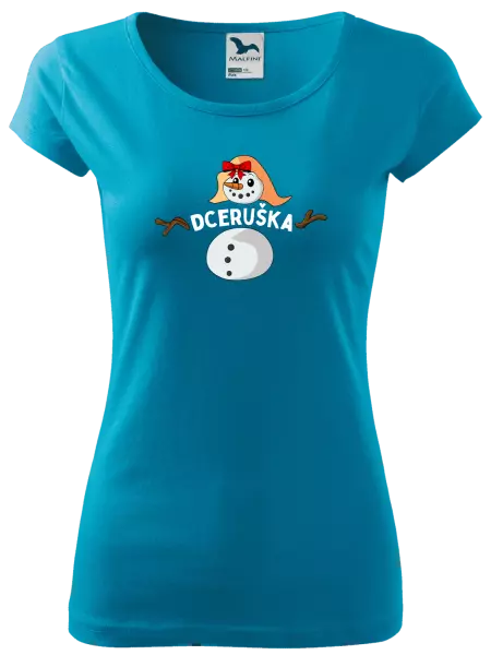 Dámské vánoční tričko Sněhulák dceruška