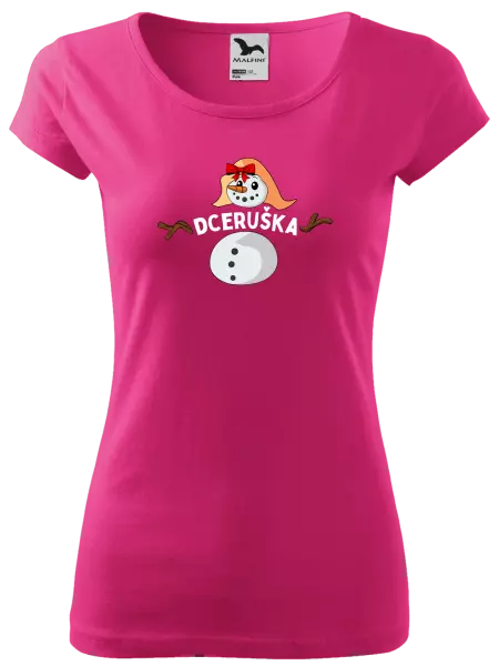 Dámské vánoční tričko Sněhulák dceruška