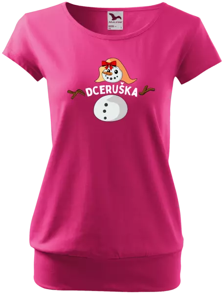 Dámské vánoční tričko Sněhulák dceruška
