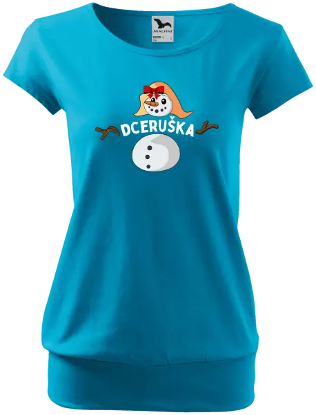 Dámské vánoční tričko Sněhulák dceruška