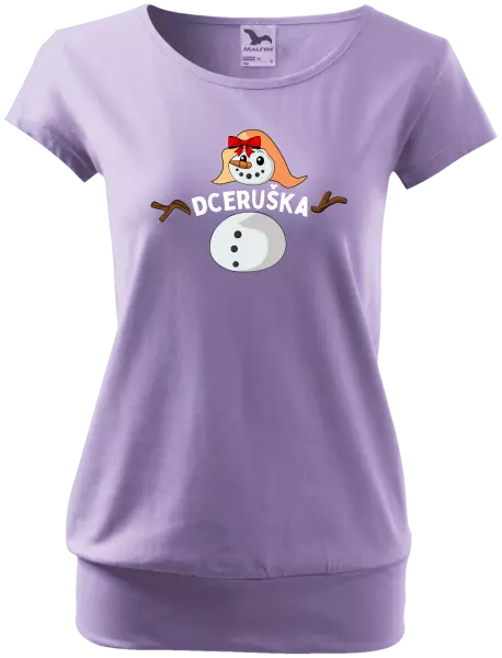 Dámské vánoční tričko Sněhulák dceruška