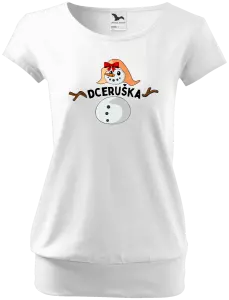 Dámské vánoční tričko Sněhulák dceruška