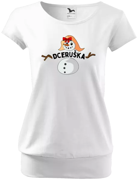 Dámské vánoční tričko Sněhulák dceruška