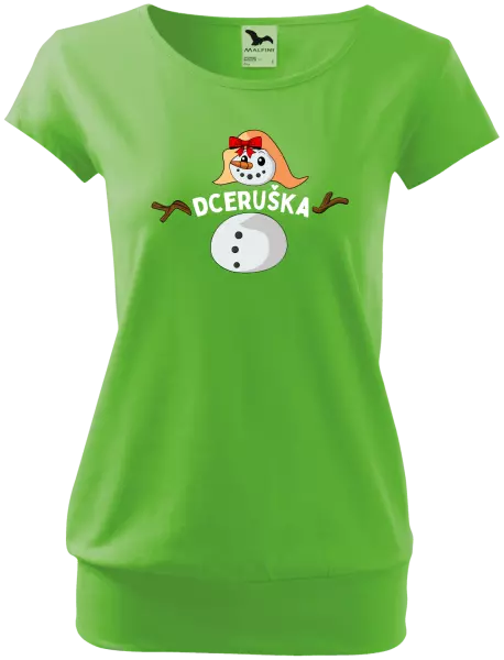 Dámské vánoční tričko Sněhulák dceruška