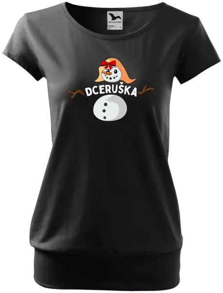 Dámské vánoční tričko Sněhulák dceruška