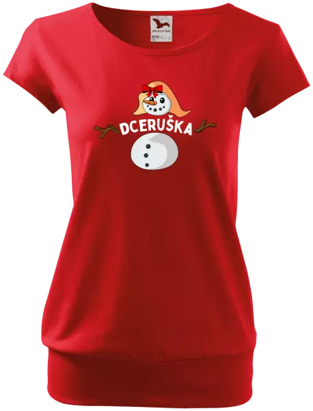Dámské vánoční tričko Sněhulák dceruška