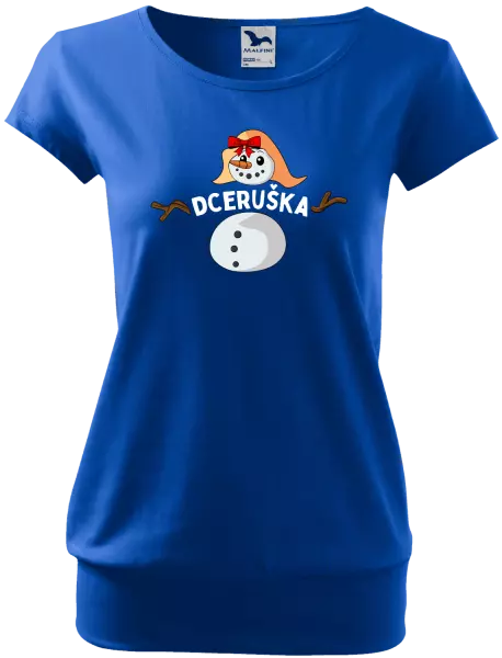 Dámské vánoční tričko Sněhulák dceruška