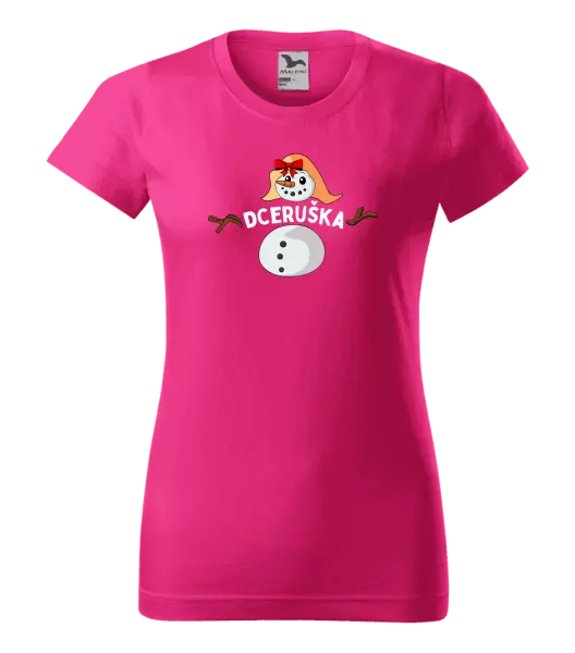 Dámské vánoční tričko Sněhulák dceruška