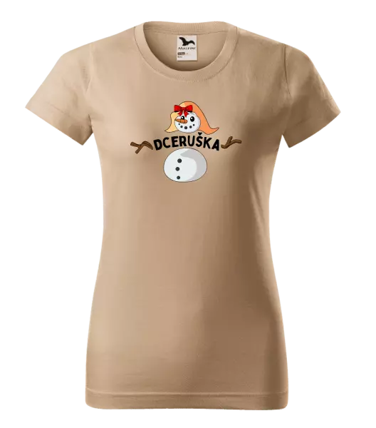 Dámské vánoční tričko Sněhulák dceruška