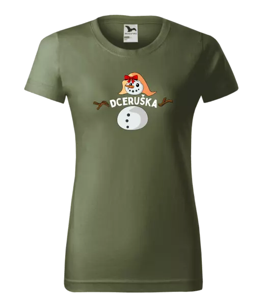 Dámské vánoční tričko Sněhulák dceruška