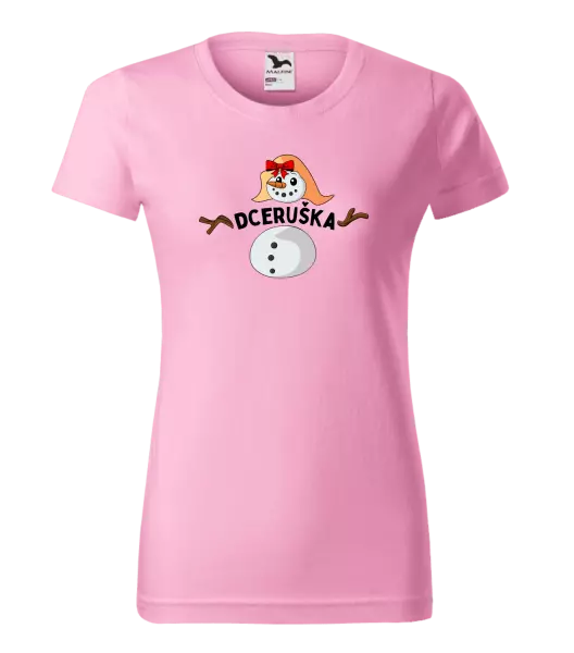 Dámské vánoční tričko Sněhulák dceruška